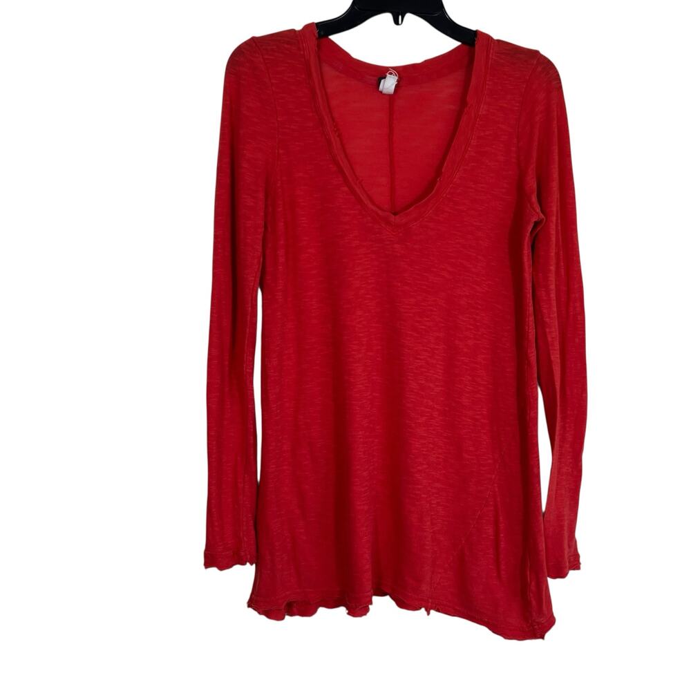 Free People We The Free Sz S Anna Burnout Tunic Tee Distressed Indie Worn-in - Picture 3 of 16